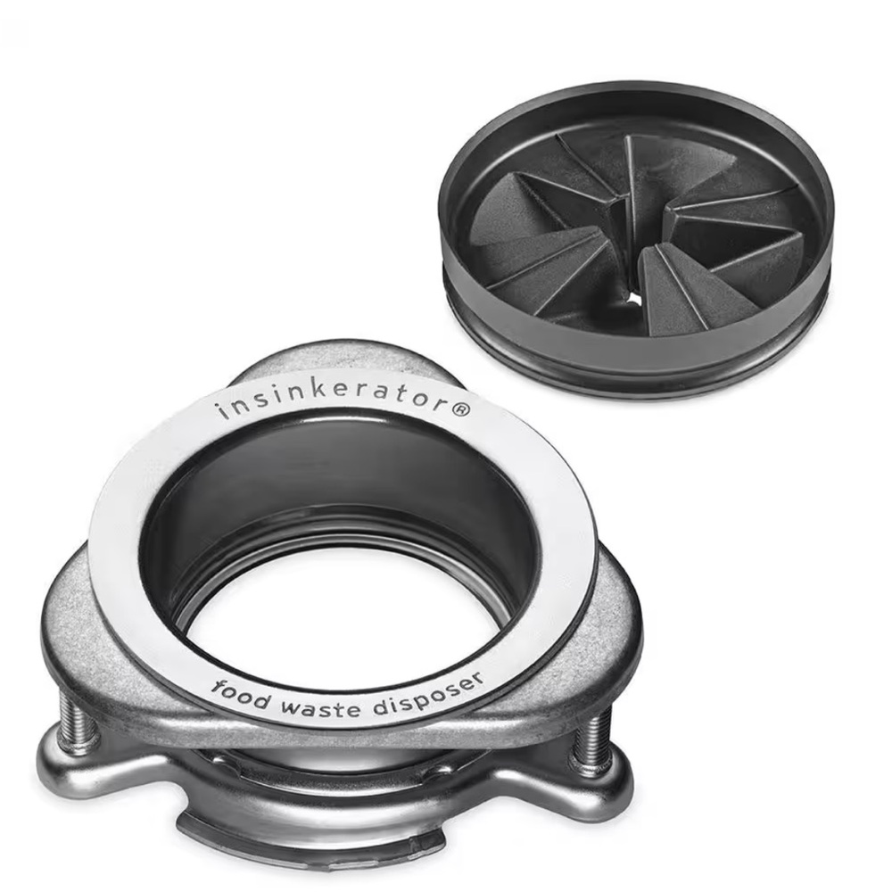 InSinkErator Sink Flange and Stopper - Chrome and Black